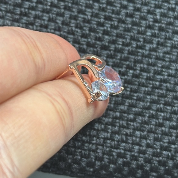 Inspired D I o r Fancy Luxury Designer Rose Gold Over 925 Silver Earrings - Picture 5 of 9